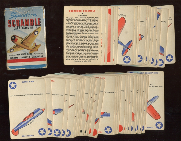 R112-8 Card-O Squadron Scramble Card Game with (53) Cards and Original Box