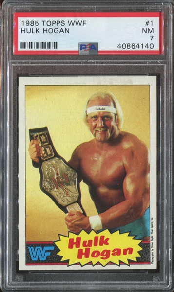1985 Topps WWF #1 Hulk Hogan Rookie Card PSA7 NM