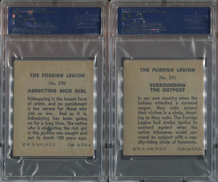 R54 W.S. Corp Foreign Legion Lot of (10) PSA-Graded Cards