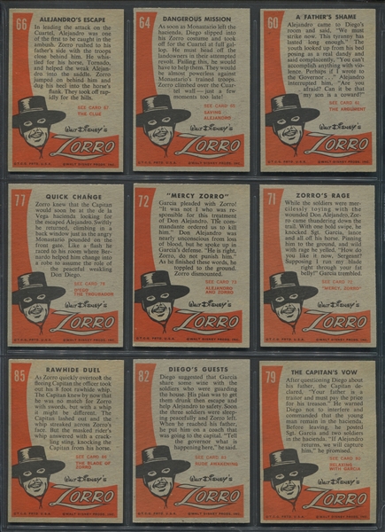 1958 Topps Zorro High Grade Lot of (18) Cards