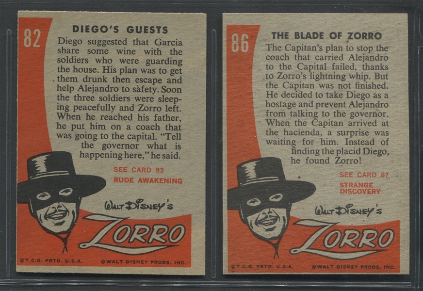 1958 Topps Zorro Lot of (20) Higher Grade Cards