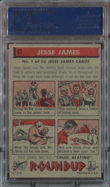 1956 Topps Round-Up #51 Jesse James PSA6 EX-MT