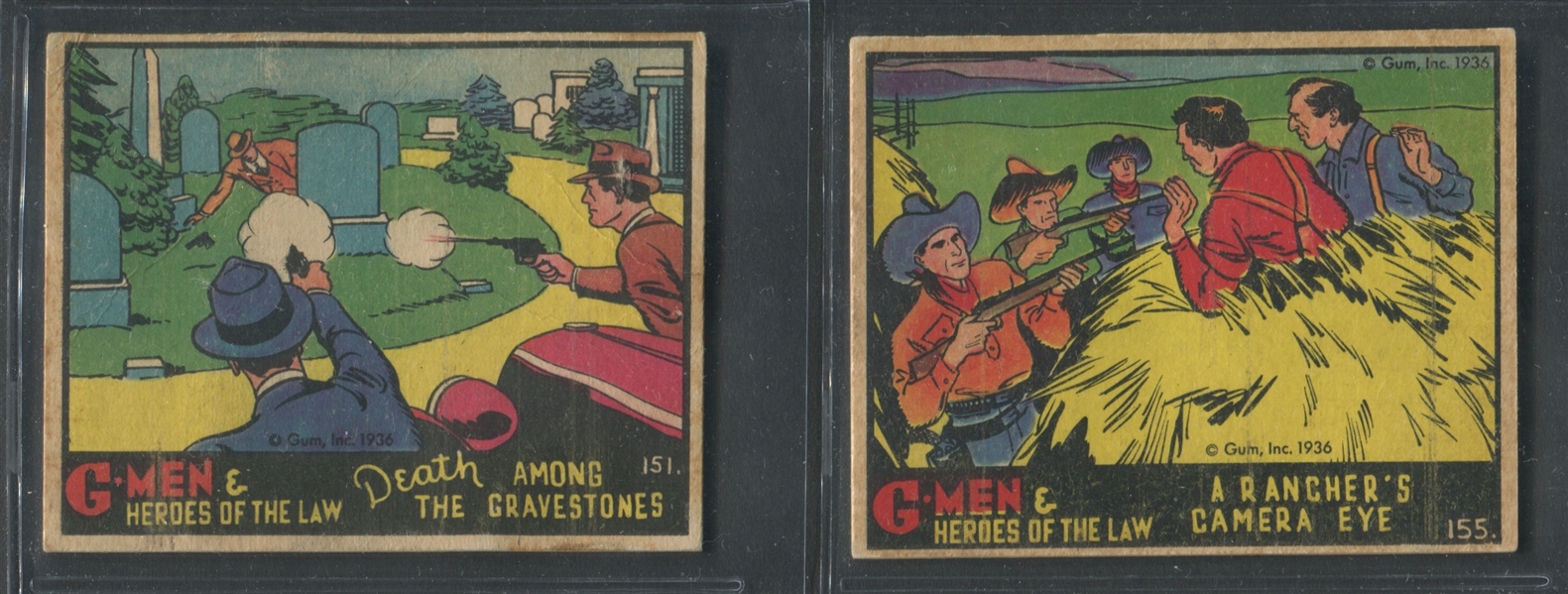 R60 Gum Inc G-Men and the Heroes of the Law Lot of (29) Clean Low Series Cards