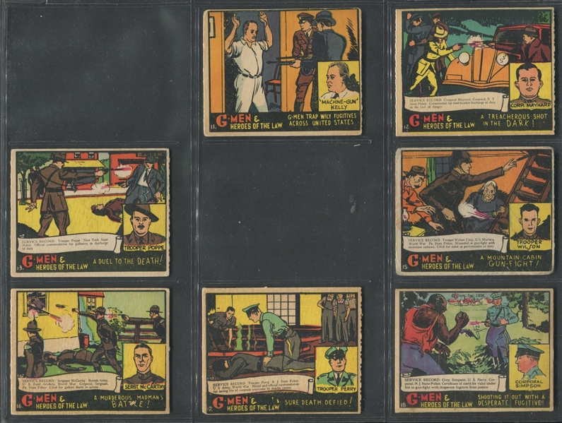 R60 Gum Inc G-Men and the Heroes of the Law Near Complete 1-24 Set (20/24)