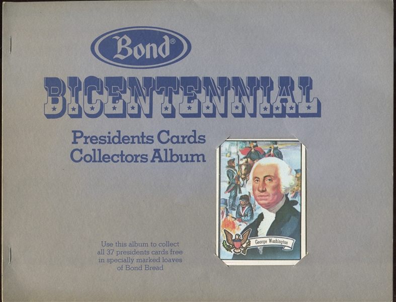 Bond Bread Bicentennial Presidents Cards Album