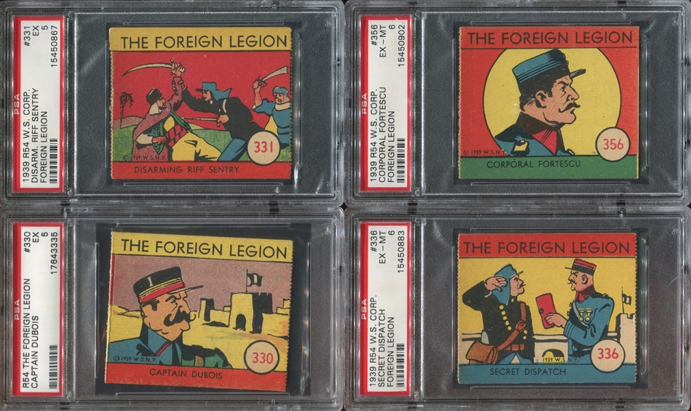 R54 W.S. Corp Foreign Legion Lot of (8) PSA-Graded Cards