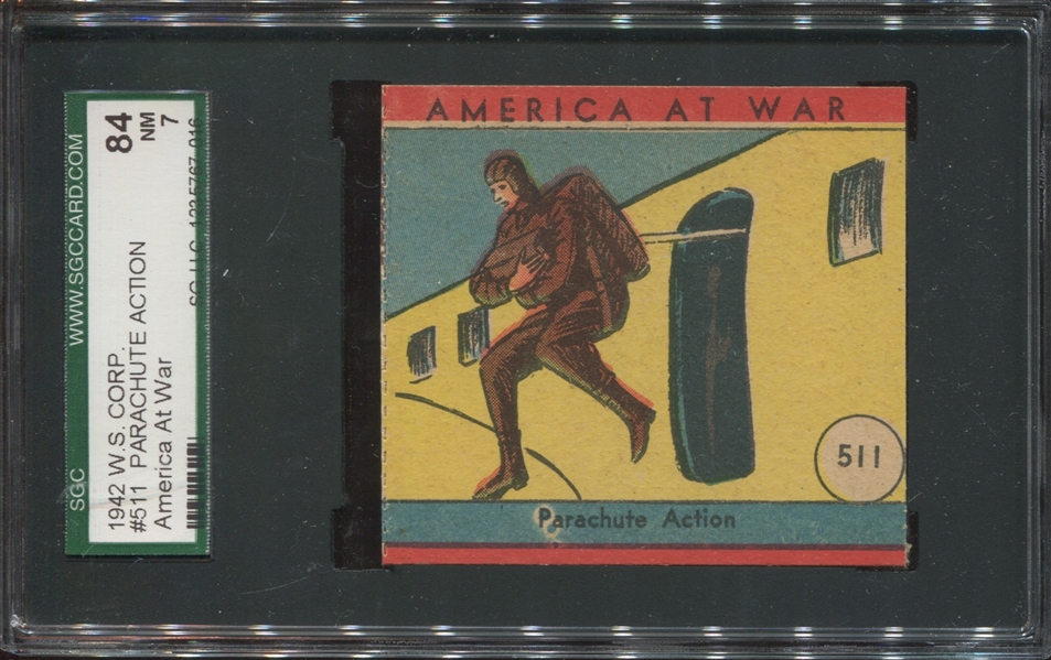 R12 W.S.N.Y. America At War #511 Parachute Action SGC84 NM