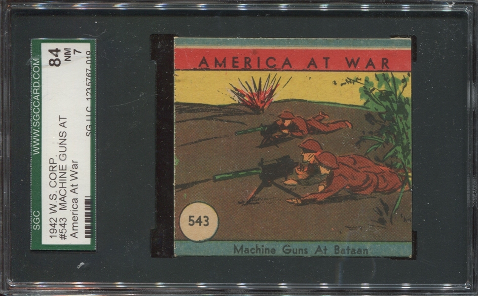 R12 W.S.N.Y. America At War #543 Machine Guns at Bataan SGC84 NM