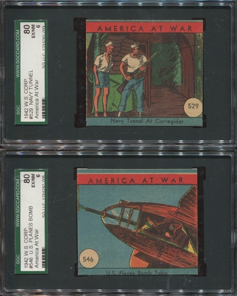 R12 W.S.N.Y. America At War Lot of (2) SGC80 EX-MT Cards