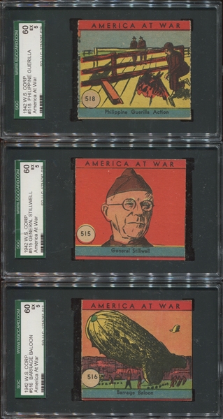 R12 W.S.N.Y. America At War Lot of (3) SGC60 EX Cards