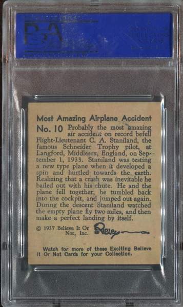 R21 Wolverine Gum Believe It Or Not #10 Most Amazing Airplane Accident PSA7 NM