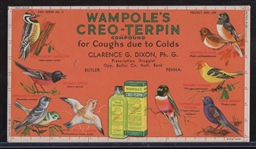 H694 Wampoles Creo-Terpin Bird Blotters