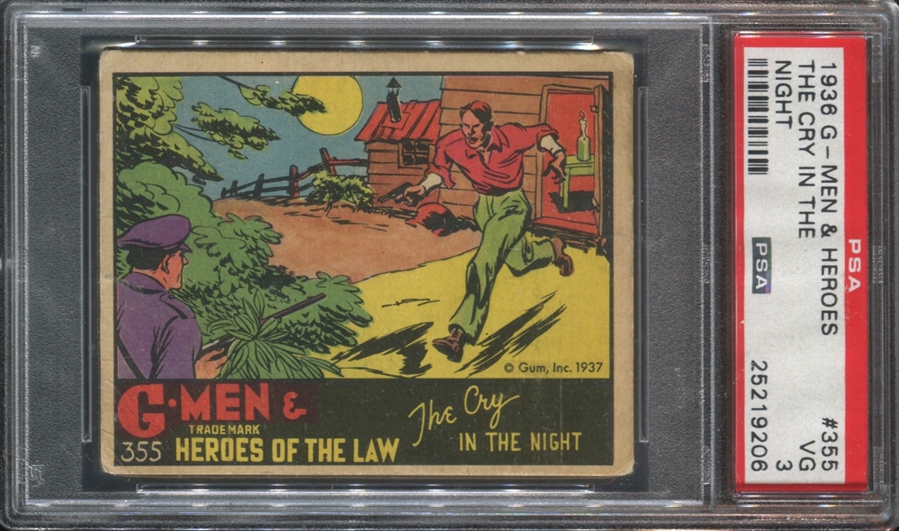 R60 Gum Inc G-Men and the Heroes of the Law #355 PSA3 VG