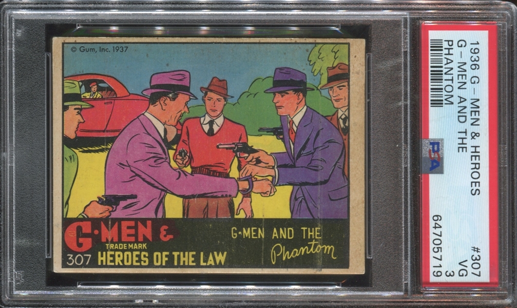 R60 Gum Inc G-Men and the Heroes of the Law #307 PSA3 VG