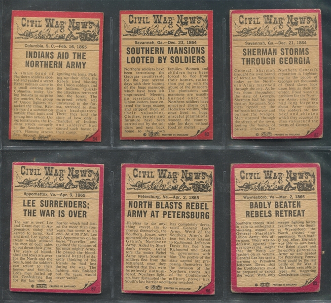 1965 A.&B.C. (UK) Civil War News Complete Set of (88) Cards