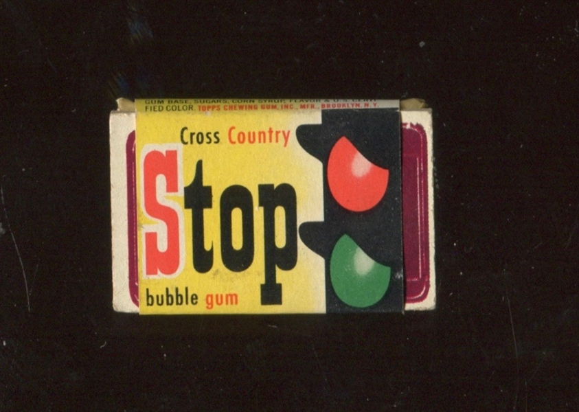 1949 Topps Stop and Go Unopened Gum Pack with License Plate Card