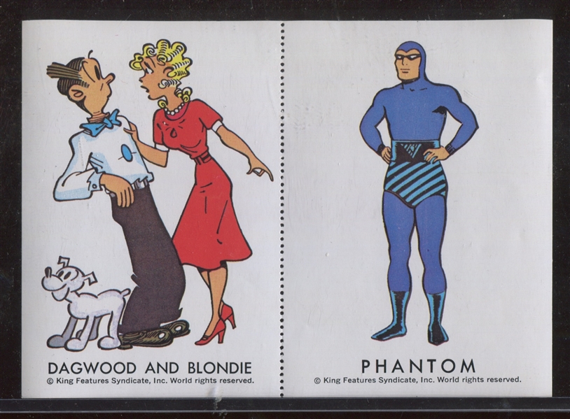 1940's/1950's Lot of (8) Comic Book Insert Cards w/Blondie and the Phanom