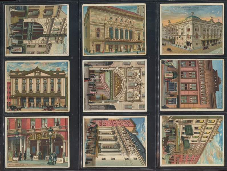 T108 Between the Acts Cigarettes Theatres Old and New Near Set (40/50) Cards