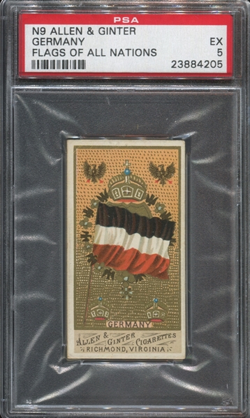 N9 Allen & Ginter Flags of Nations Germany (No S Variation) PSA5 EX