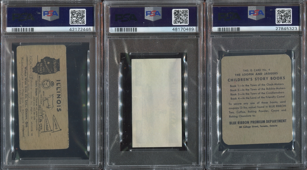 Lot of (3) Very Tough Canadian PSA-Graded Type Cards