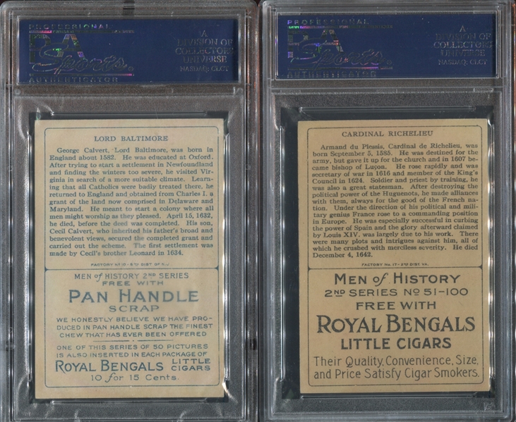 T68 Men of History Lot of (2) PSA6 EX-MT Graded Cards