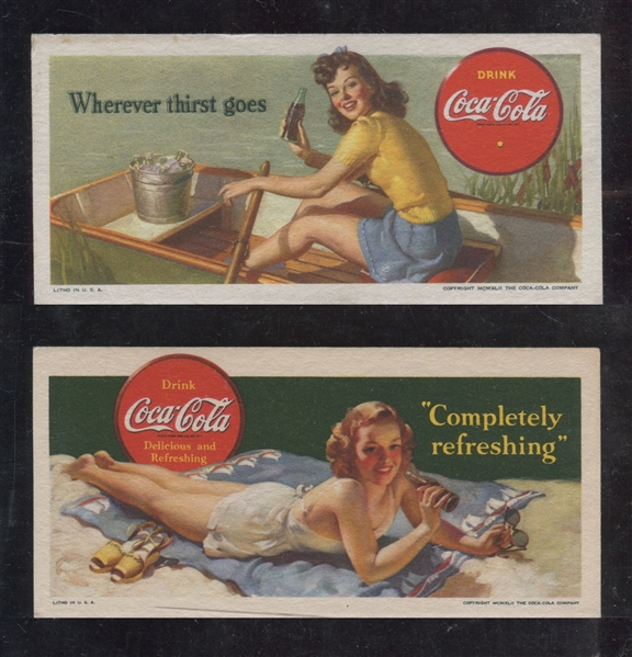 Lot of (2) 1942 Coca Cola Blotters