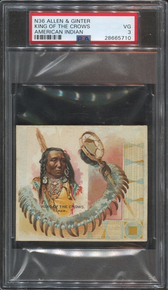 R36 Allen & Ginter American Indians - King of the Crows PSA3 VG