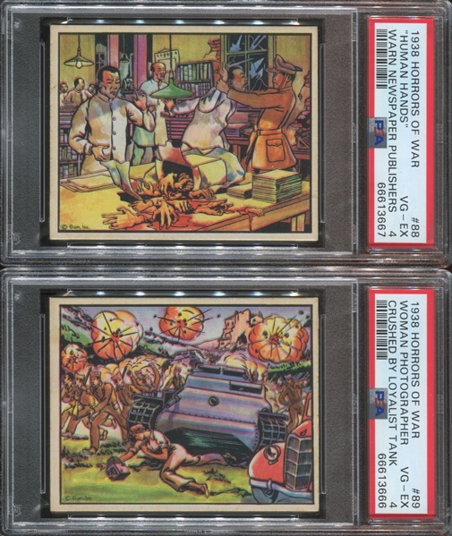 R69 Gum Inc Horrors of War Lot of (2) PSA4 VG-EX Cards