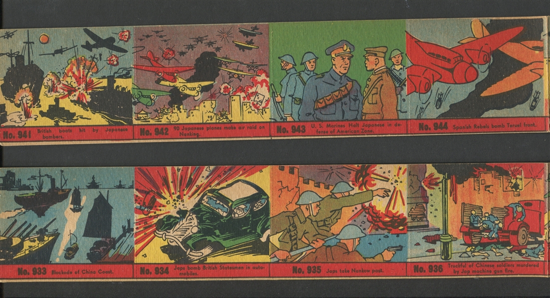 R99 W.S. Corp Nightmare of War Lot of (4) Strips of (8) Cards