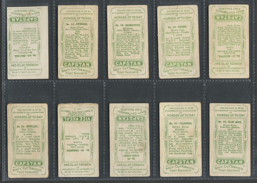 1906 Wills – Horses of Today Lot of (20) With Mixed Backs
