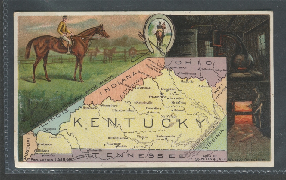 K11 Arbuckle Cards of States - Kentucky State Map
