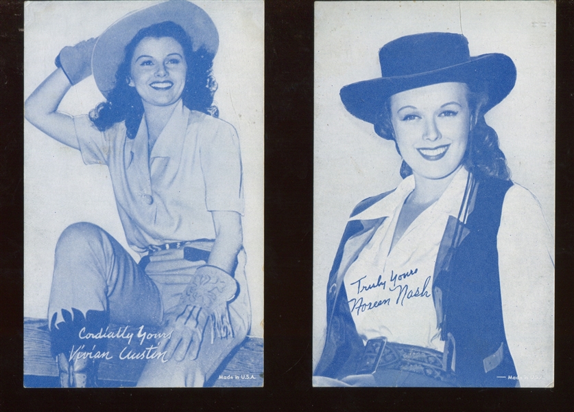 1940's Blue-Tint Cowboy's and Cowgirl's Lot of (18) Exhibits