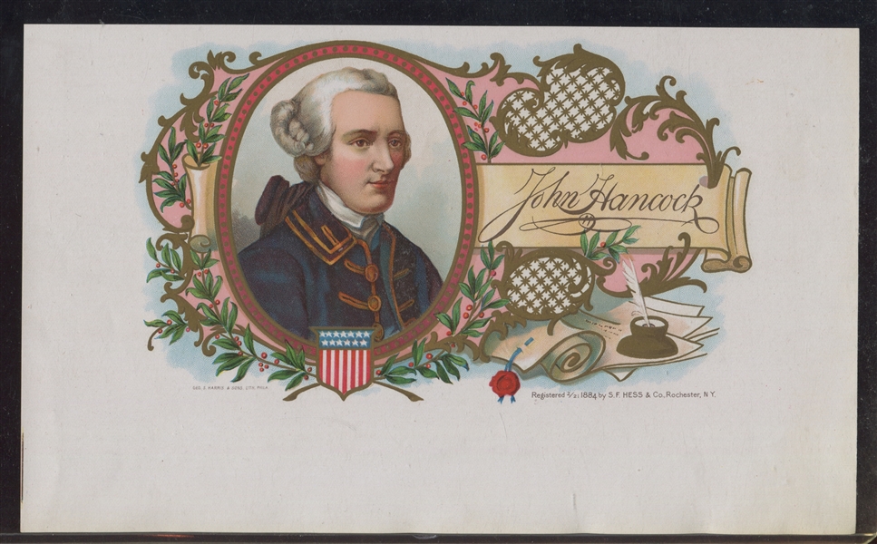 John Hancock Cigar Box Inner Label