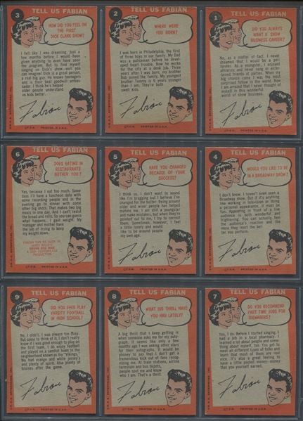 1959 Topps Fabian Complete Set of (55) Cards