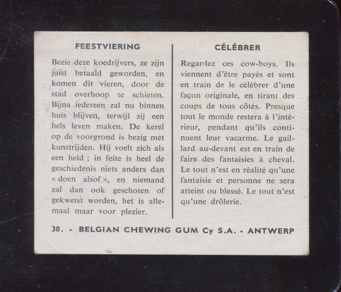 R172 Wild West Gum Belgian Chewing Gum Counterpart Type Card