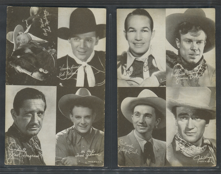 1950's Exhibit 4-in-1 Western Cards Lot of (10)