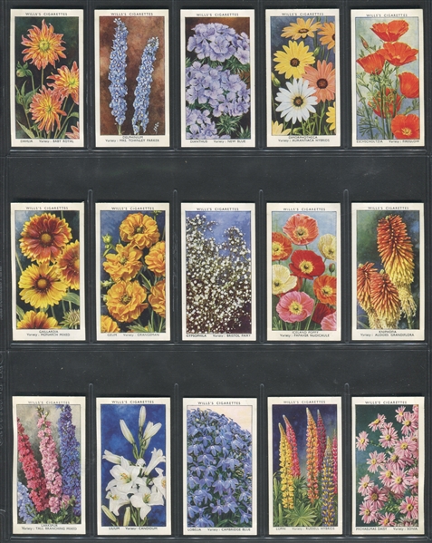 1939 Will's Cigarettes Garden Flowers Complete Set of (50) Cards