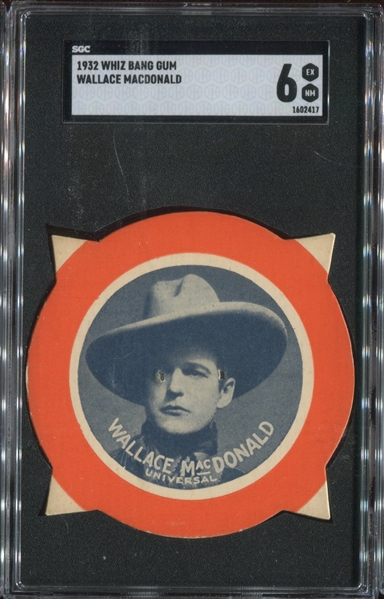 R-UNC Whiz Bang Gum Wallace MacDonald SGC6 EX