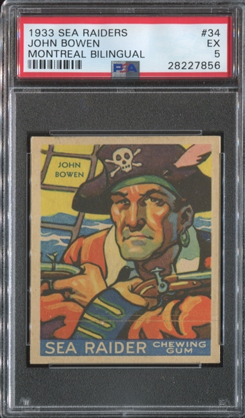 R124 Goudey/World Wide Gum Sea Raiders #34 John Bowen PSA5 EX