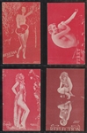 1930s Mutoscope Red Border Risque Girls Lot of (4) Cards