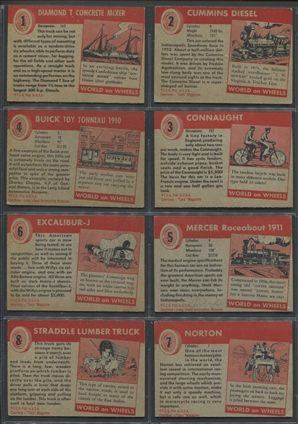 1954 Topps World on Wheels Complete Low Series Set (160)