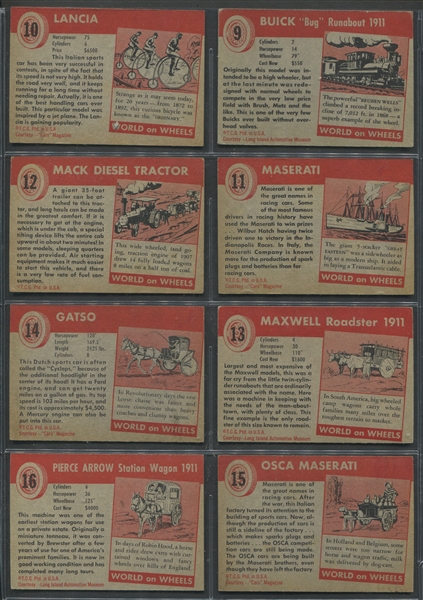 1954 Topps World on Wheels Complete Low Series Set (160)