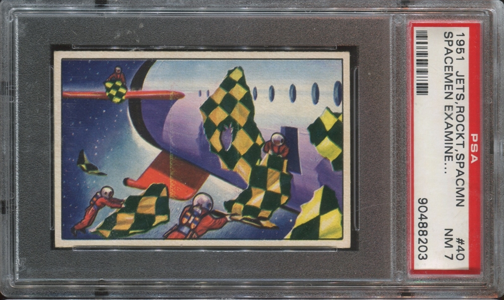 1951 Bowman Jets, Rockets Spacemen #40 Spacemen Examine Wreckage PSA7 NM