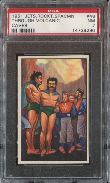 1951 Bowman Jets, Rockets Spacemen #46 Through Volcanic Caves PSA7 NM