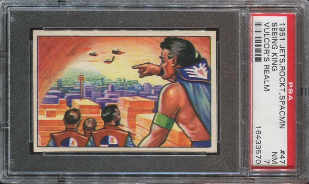 1951 Bowman Jets, Rockets Spacemen #47 Seeing King Vulcor's Realm PSA7 NM