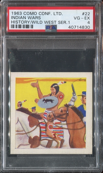 1963 Como Confectionery (UK) Indian Wars #22 PSA4 VG-EX