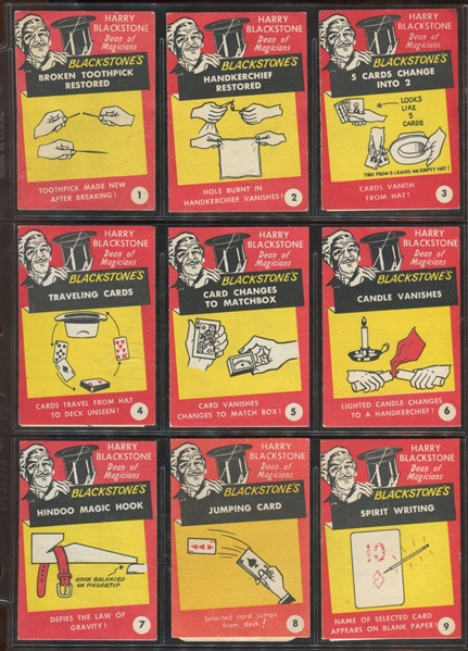 1962 Philadelphia Blackstone's Magic Tricks Complete Set of (24) Cards