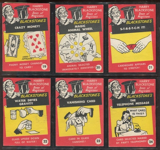 1962 Philadelphia Blackstone's Magic Tricks Complete Set of (24) Cards