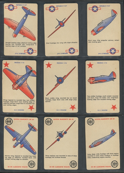 R112-8B Card-O Squadron Scramble (Type 2) Complete Set of (52) and Two Extras