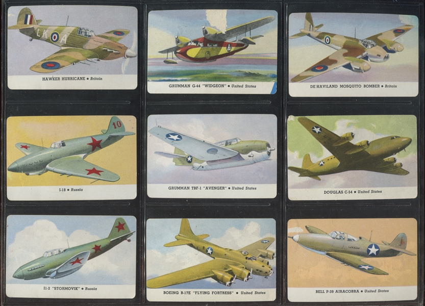 R112-5 Card-O Aeroplane Series D Lot of (13) Cards